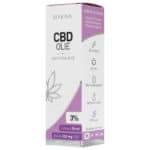 En kasse med Renova CBD Olie 3% siddende oven på et bord.