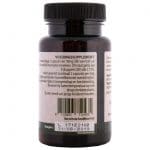 Et nærbillede af en flaske Jacob Hooy CBD kapsler – (60 stk – 10 mg) supplement.