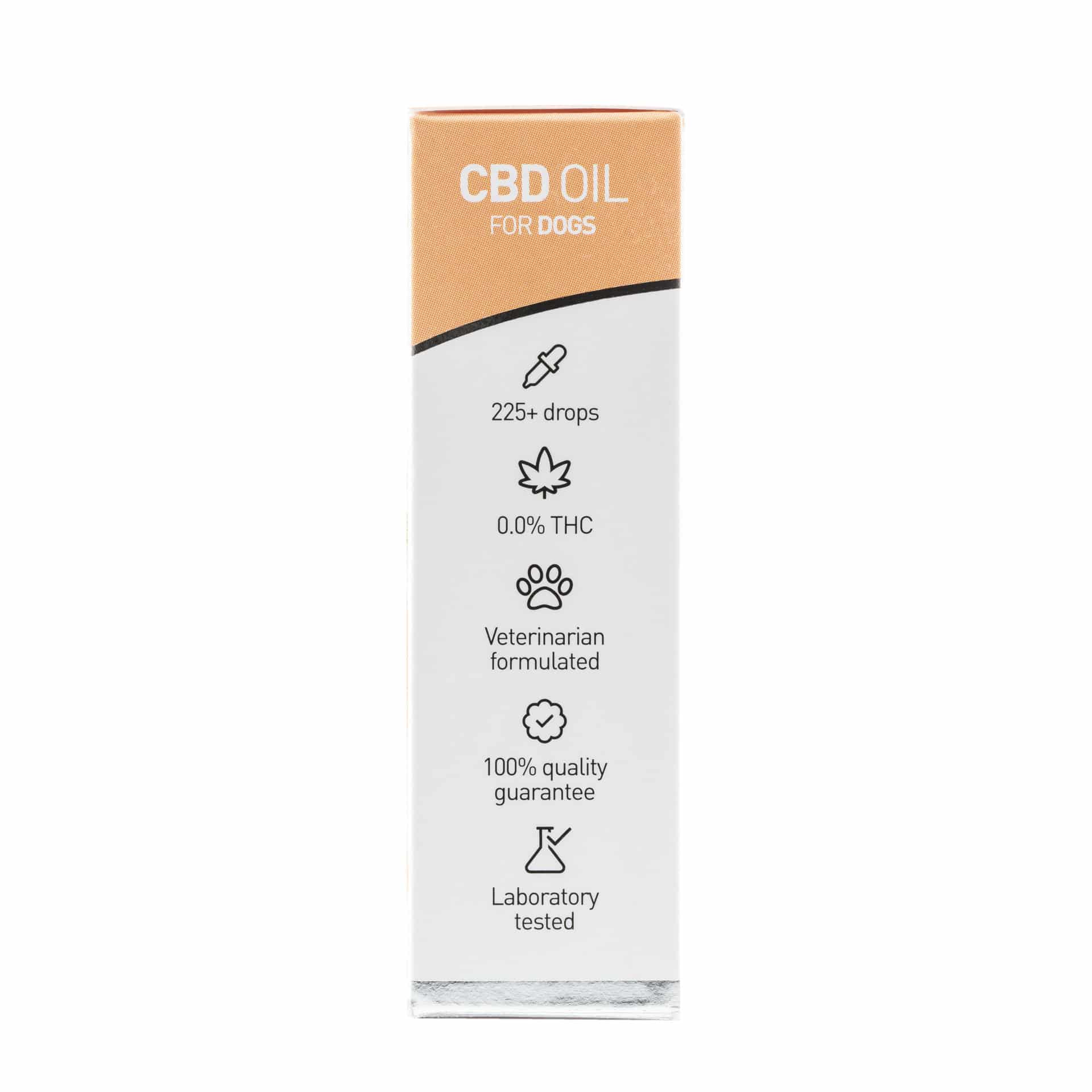 En tube Renova - CBD olie 2,5% til hunde (10 ml) på hvid baggrund.