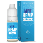 en flaske Harmony E-Væske 300mg CBD - Classic Hemp (10ml) ved siden af en æske.